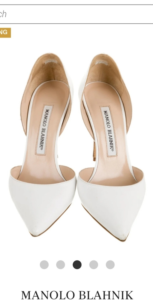 Manolo Blahnik White Leather 35.5 / 5.5